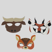 Cargar imagen en el visor de la galería, Paquete de máscaras de animales salvajes de Cartón

