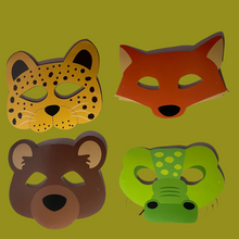 Cargar imagen en el visor de la galería, Paquete de máscaras de animales salvajes de Cartón
