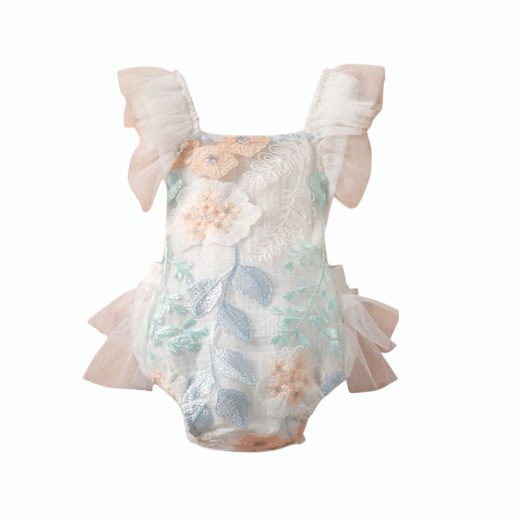 Flower pastel romper baby