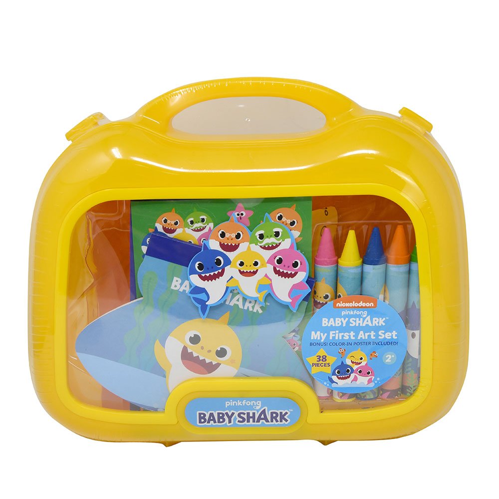 Baby Shark art set in plastic carry case